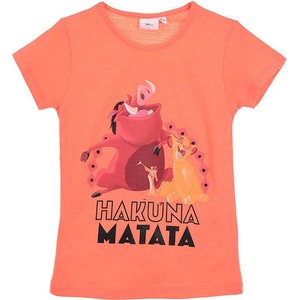 Pomarańczowa bluzka dziecięca Lion King dla dziewczynek z bawełny