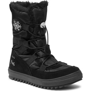 Czarne buty dziecięce zimowe Primigi sznurowane z goretexu