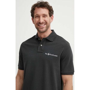 Czarna koszulka polo POLO RALPH LAUREN z krótkim rękawem w stylu casual