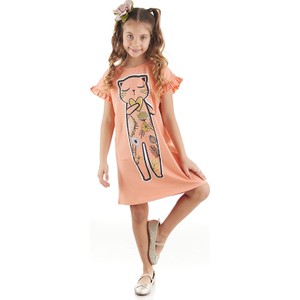 Pomarańczowa sukienka dziewczęca Denokids z bawełny