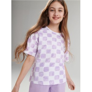 Fioletowa bluzka dziecięca Sinsay dla dziewczynek z bawełny