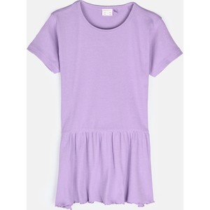 Fioletowa bluzka dziecięca Gate dla dziewczynek z bawełny z krótkim rękawem