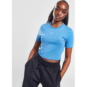 Niebieska bluzka Nike z krótkim rękawem z okrągłym dekoltem