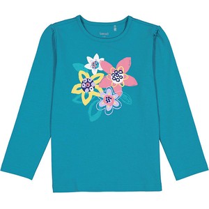 Niebieska bluzka dziecięca Lamino w kwiatki dla dziewczynek
