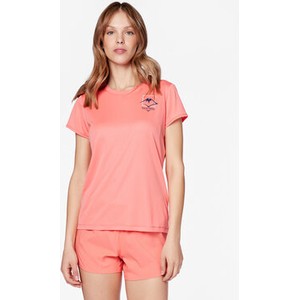 Różowy t-shirt ASICS w sportowym stylu