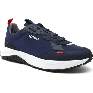 Granatowe buty sportowe Hugo Boss sznurowane z tkaniny