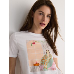 T-shirt Reserved z bawełny w młodzieżowym stylu z okrągłym dekoltem