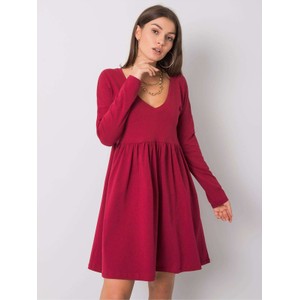 Czerwona sukienka 5.10.15 w stylu casual mini z długim rękawem