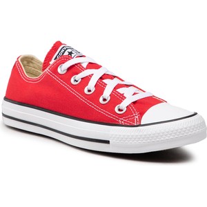 Czerwone trampki Converse niskie all star z płaską podeszwą