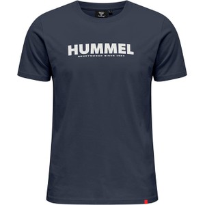 Niebieski t-shirt Hummel z krótkim rękawem z bawełny