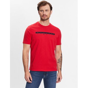 Czerwony t-shirt Bugatti w młodzieżowym stylu