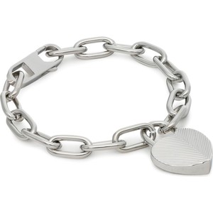Bransoletka Fossil Harlow Linear Texture Heart JF04659040 Silver