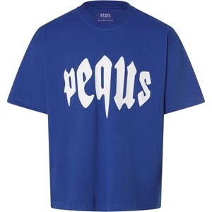 Niebieski t-shirt Pequs w młodzieżowym stylu z bawełny