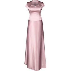Różowa sukienka - (#fokus gorsetowa z satyny