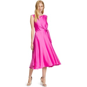 Różowa sukienka Vera Mont bez rękawów midi z dekoltem w kształcie litery v