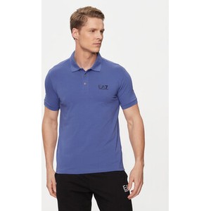 Niebieska koszulka polo Emporio Armani z krótkim rękawem