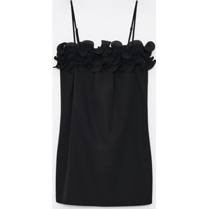 Czarna sukienka Mohito na ramiączkach z dekoltem w kształcie litery v mini