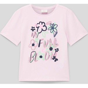 Bluzka dziecięca S.Oliver dla dziewczynek w kwiatki z bawełny