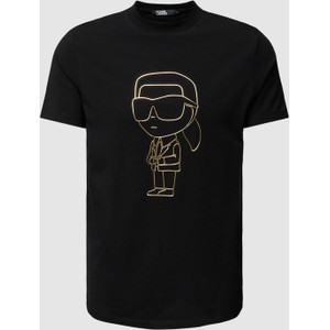 Czarny t-shirt Karl Lagerfeld w młodzieżowym stylu z krótkim rękawem