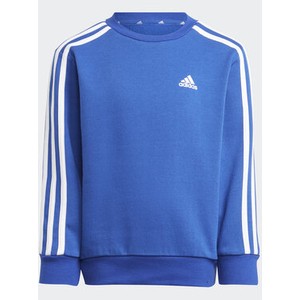 Niebieska bluza dziecięca Adidas dla chłopców w paseczki