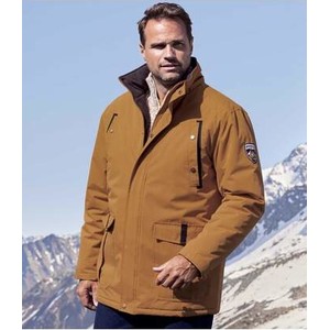 Brązowa kurtka Atlas For Men krótka w stylu casual z polaru