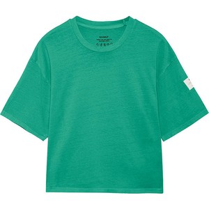 Zielony t-shirt Ecoalf z krótkim rękawem z bawełny z okrągłym dekoltem