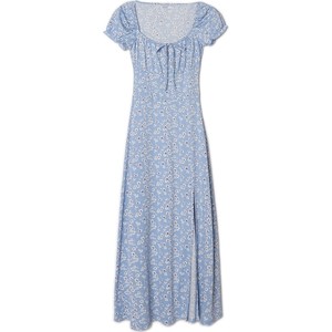 Niebieska sukienka Cropp midi w stylu casual z krótkim rękawem