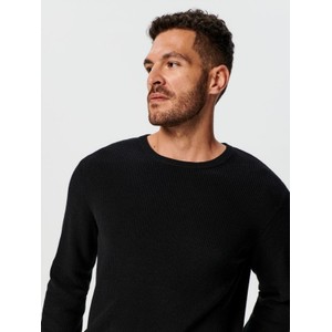 Czarny sweter Sinsay z okrągłym dekoltem z bawełny