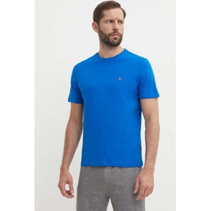 Niebieski t-shirt Napapijri z bawełny