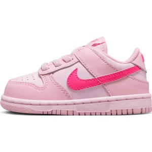 Różowe buty sportowe dziecięce Nike sznurowane ze skóry