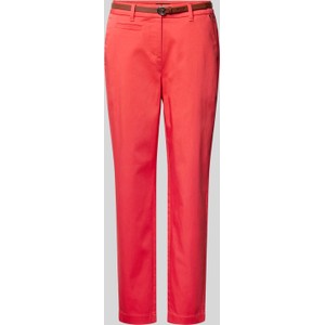 Czerwone spodnie comma, z bawełny