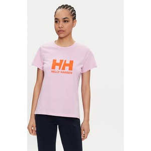 Różowy t-shirt Helly Hansen z okrągłym dekoltem