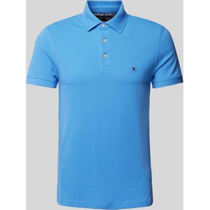 Niebieska koszulka polo Tommy Hilfiger z bawełny w stylu casual