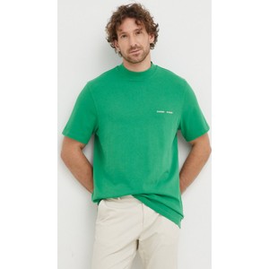 Zielony t-shirt Samsoe Samsoe z bawełny