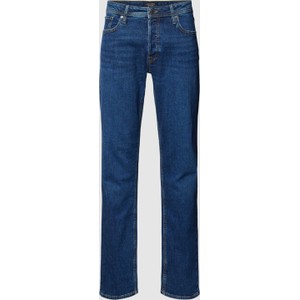 Granatowe jeansy Jack & Jones w stylu casual z bawełny