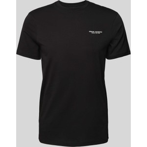 Czarny t-shirt Armani Exchange z krótkim rękawem z bawełny z nadrukiem