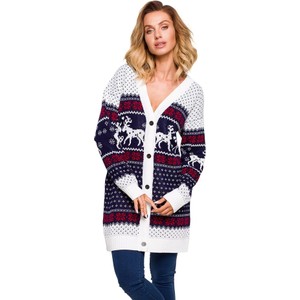 Sweter MOE w stylu casual w bożonarodzeniowy wzór
