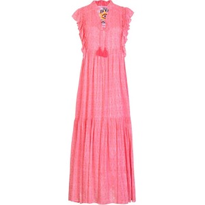 Różowa sukienka Lieblingsstück bez rękawów z dekoltem w kształcie litery v