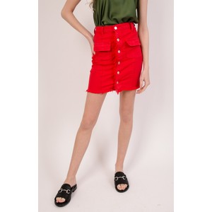 Czerwona spódnica Olika z jeansu mini