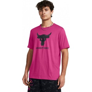 Różowy t-shirt Under Armour z bawełny w rockowym stylu