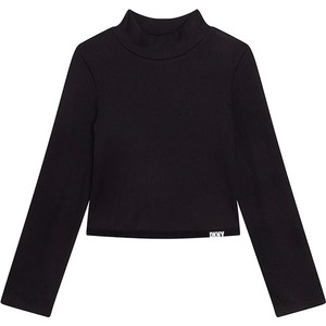 Czarna bluzka dziecięca DKNY z długim rękawem dla dziewczynek
