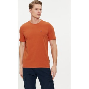 Pomarańczowy t-shirt Napapijri z krótkim rękawem