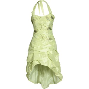 Zielona sukienka Fokus midi z tkaniny z krótkim rękawem