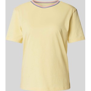 Żółty t-shirt Jake*s z okrągłym dekoltem z krótkim rękawem