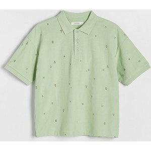 Zielona koszulka dziecięca Reserved z bawełny dla chłopców