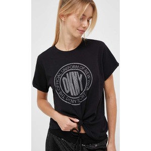 T-shirt DKNY w młodzieżowym stylu z okrągłym dekoltem z krótkim rękawem