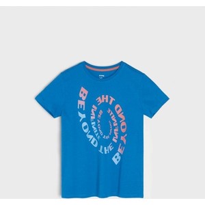 Niebieska koszulka dziecięca Sinsay dla chłopców z bawełny