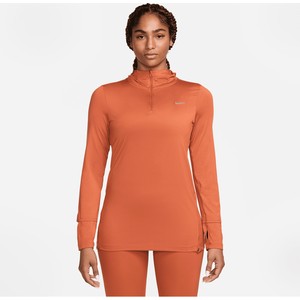 Pomarańczowa bluzka Nike w sportowym stylu z golfem z długim rękawem