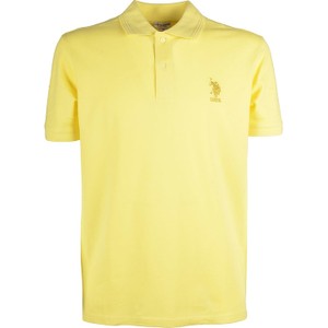 Żółty t-shirt U.S. Polo w stylu casual z krótkim rękawem