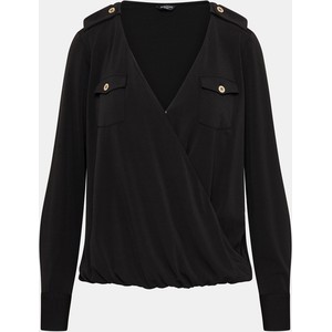Czarna bluzka Marciano w stylu casual z dekoltem w kształcie litery v